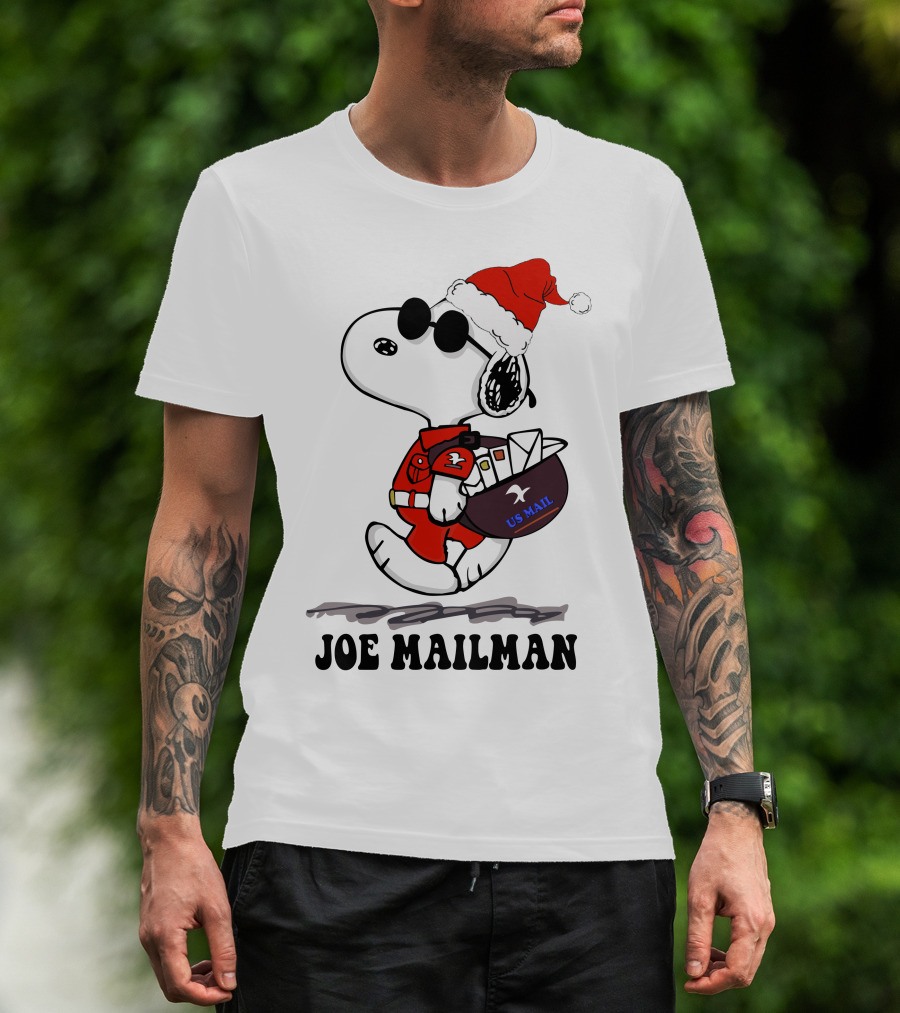 Joe Mailman Snoopy Santa Usps Holiday Delivery T-Shirt