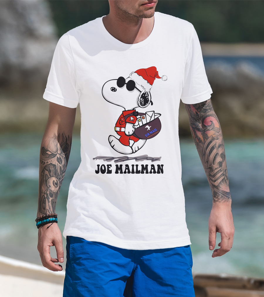 Joe Mailman Snoopy Santa Usps Holiday Delivery T-Shirt