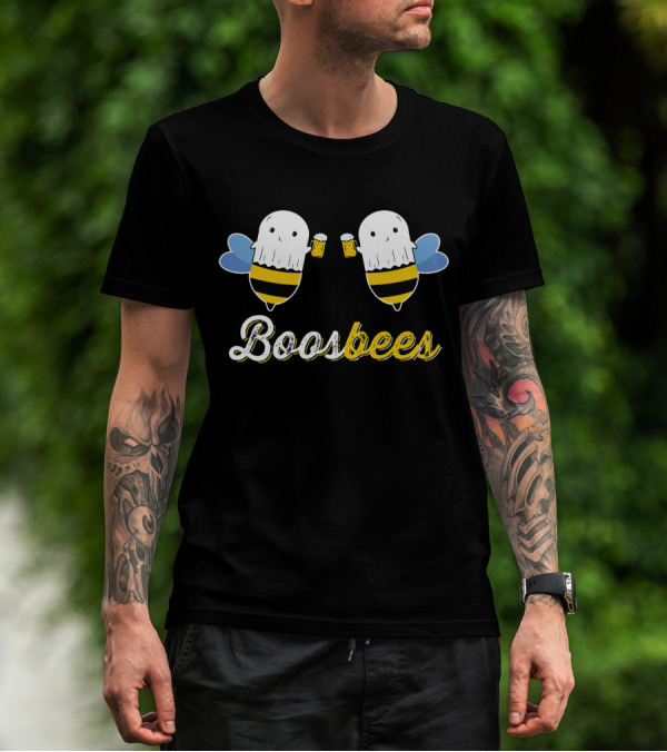 Boosbees Cute Cartoon Bees Cheers With Beer Glasses T-Shirt