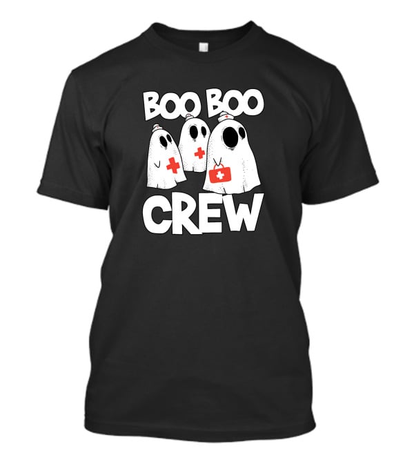 Boo Boo Crew Ghost Nurse Halloween With Medical Cross T-Shirt