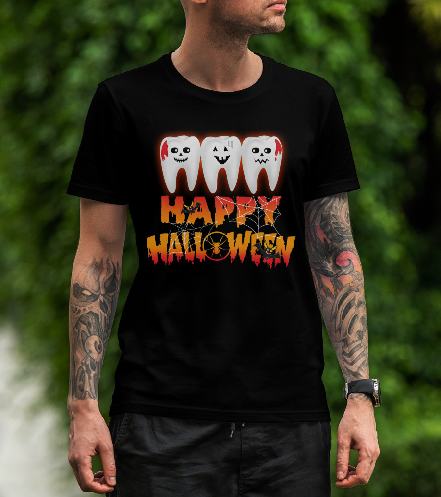 Happy Halloween Funny Costume Dental Teeth T-Shirt