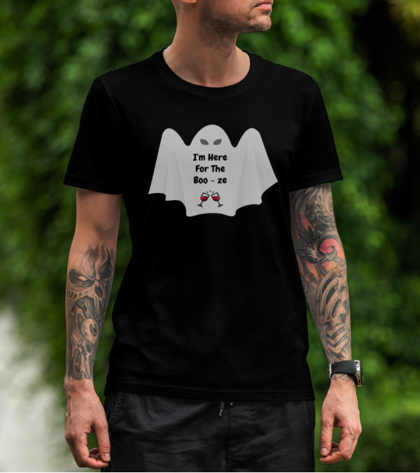 I'm Here For The Boo-ze Halloween Ghost T-Shirt