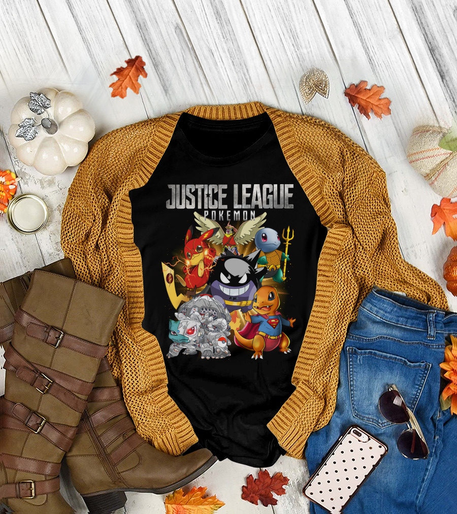 Justice League Pokemon Mashup Characters T-Shirt