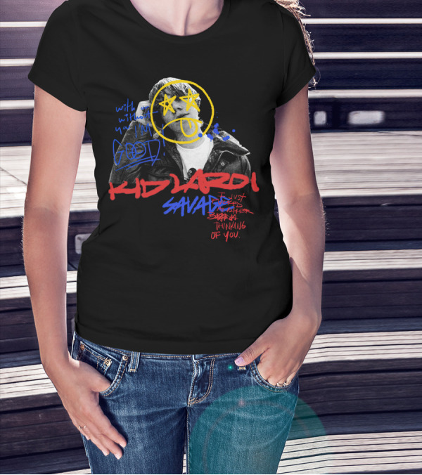 Kid Laroi Savage Thinking Of You Star Face Graffiti T-Shirt
