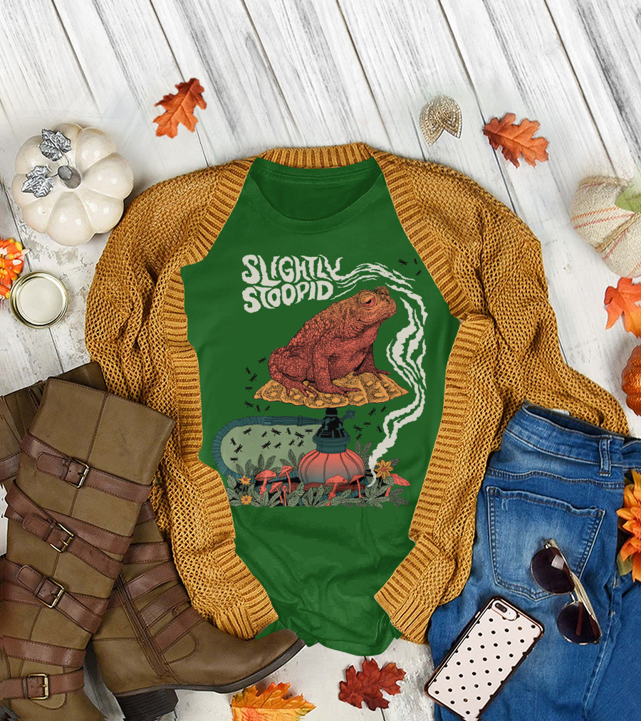 Slightly Stoopid Toad on Hookah with Mushrooms and Smoke T-Shirt