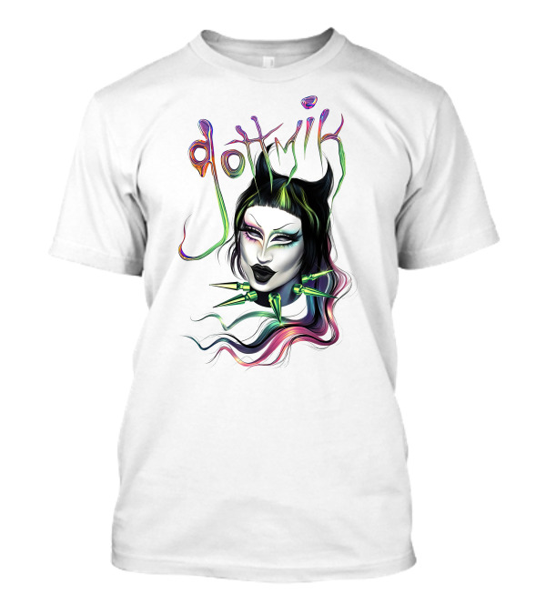 Gottmik Black Cat Ears Spiked Collar Colorful Face T-Shirt