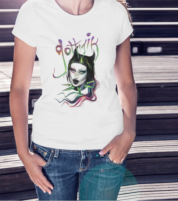 Gottmik Black Cat Ears Spiked Collar Colorful Face T-Shirt