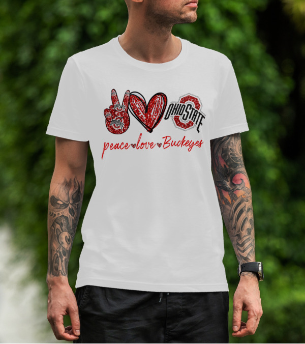 Peace Love Ohio State Buckeyes T-Shirt