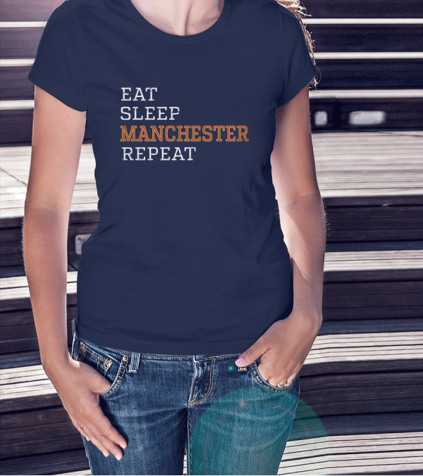 Eat Sleep Manchester Repeat T-Shirt