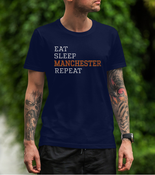 Eat Sleep Manchester Repeat T-Shirt