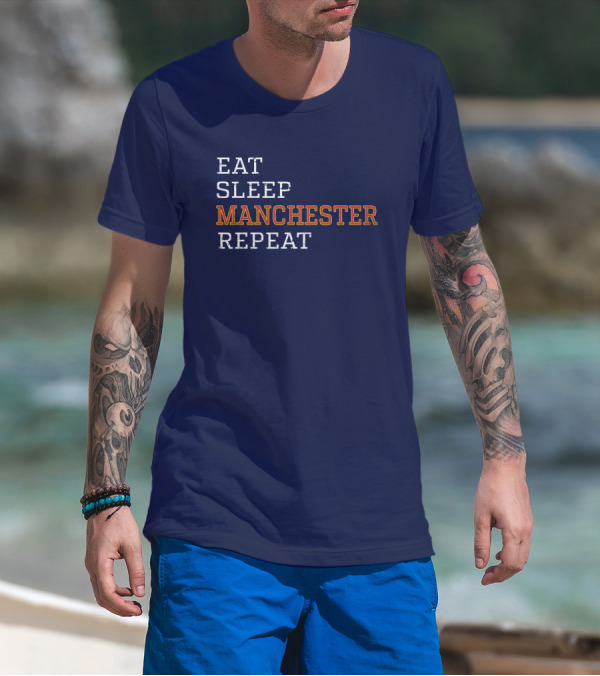Eat Sleep Manchester Repeat T-Shirt
