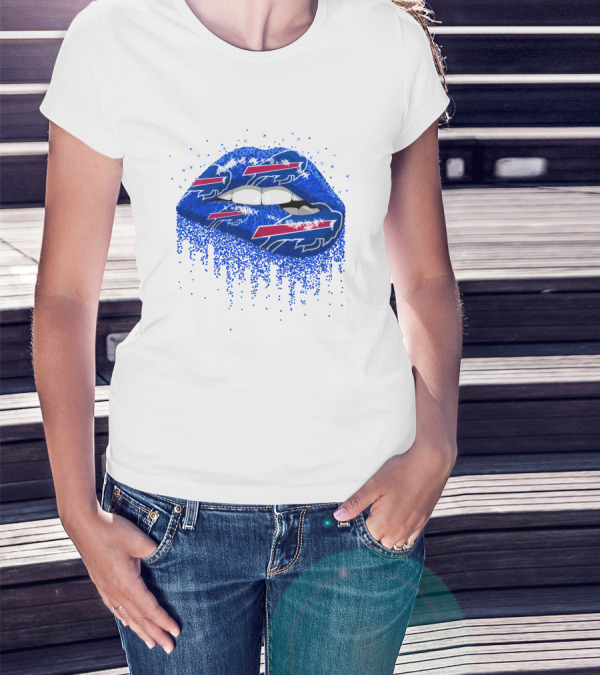 Buffalo Bills Football Team Blue Lips T-Shirt