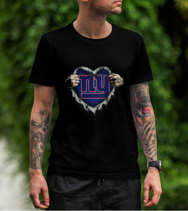 New York Giants Heart Ripped NY T-Shirt