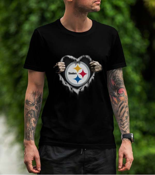 Pittsburgh Steelers Heart Ripped Open T-Shirt