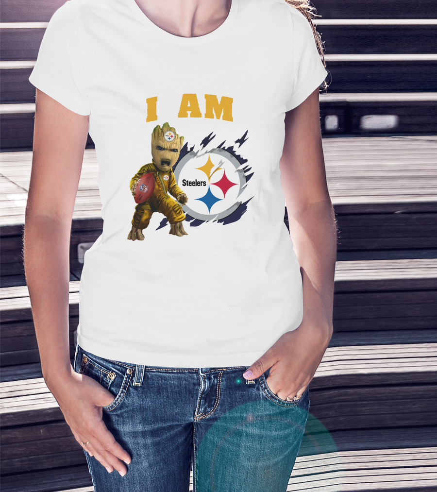I Am Groot Steelers NFL Football Fan Gear T-Shirt