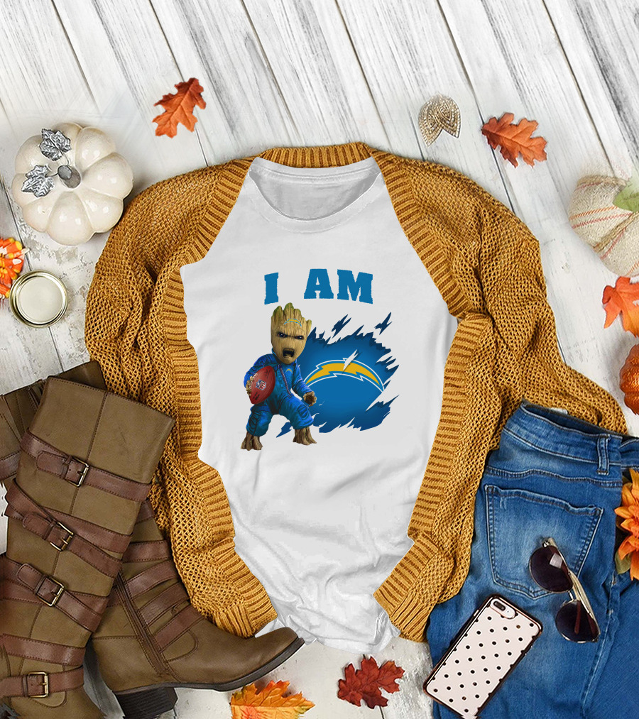I Am Groot Los Angeles Chargers Football Marvel Character T-Shirt
