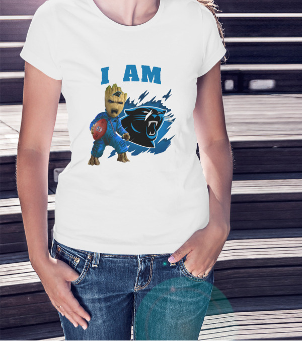 I Am Groot Carolina Panthers NFL Football Groot With Panthers T-Shirt