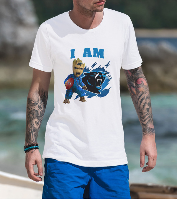I Am Groot Carolina Panthers NFL Football Groot With Panthers T-Shirt