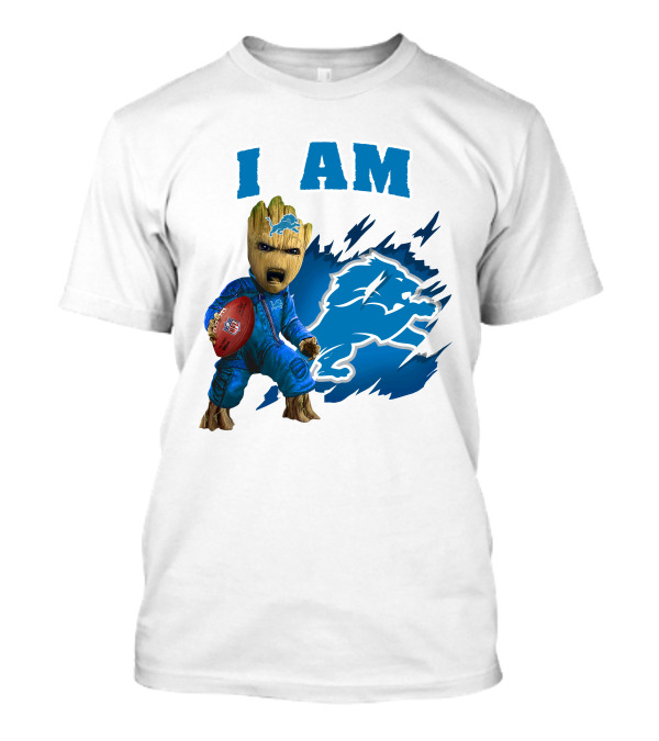 I Am Groot Detroit Lions Football Fan Mashup T-Shirt