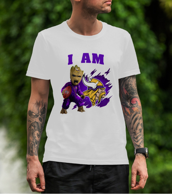I Am Groot Minnesota Vikings Football Character T-Shirt