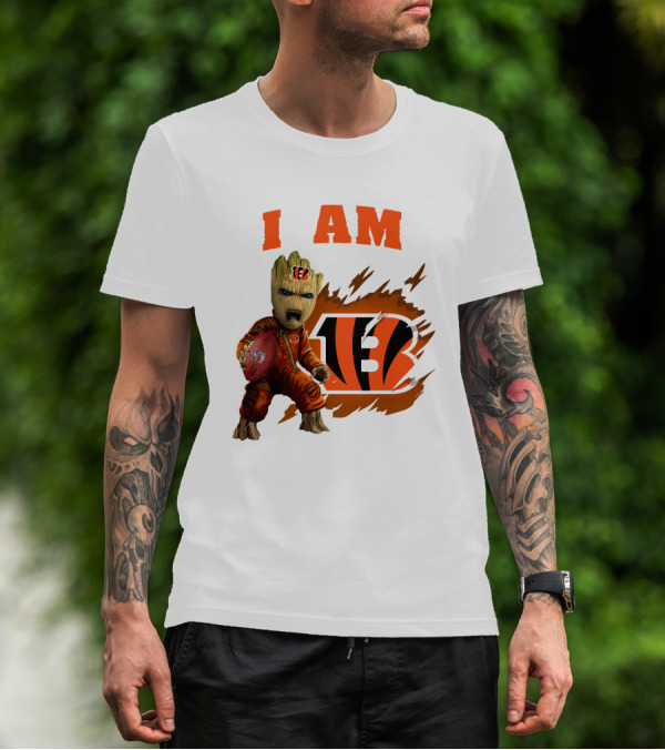 I Am Groot Bengals NFL Logo Football Character T-Shirt