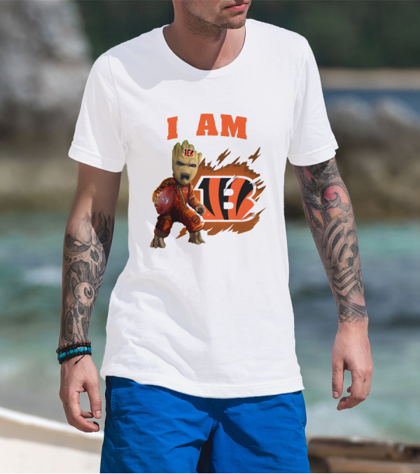 I Am Groot Bengals NFL Logo Football Character T-Shirt