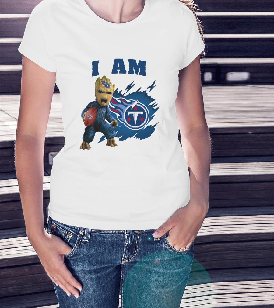 I Am Groot Titans Football Guardians Fan Crossover T-Shirt