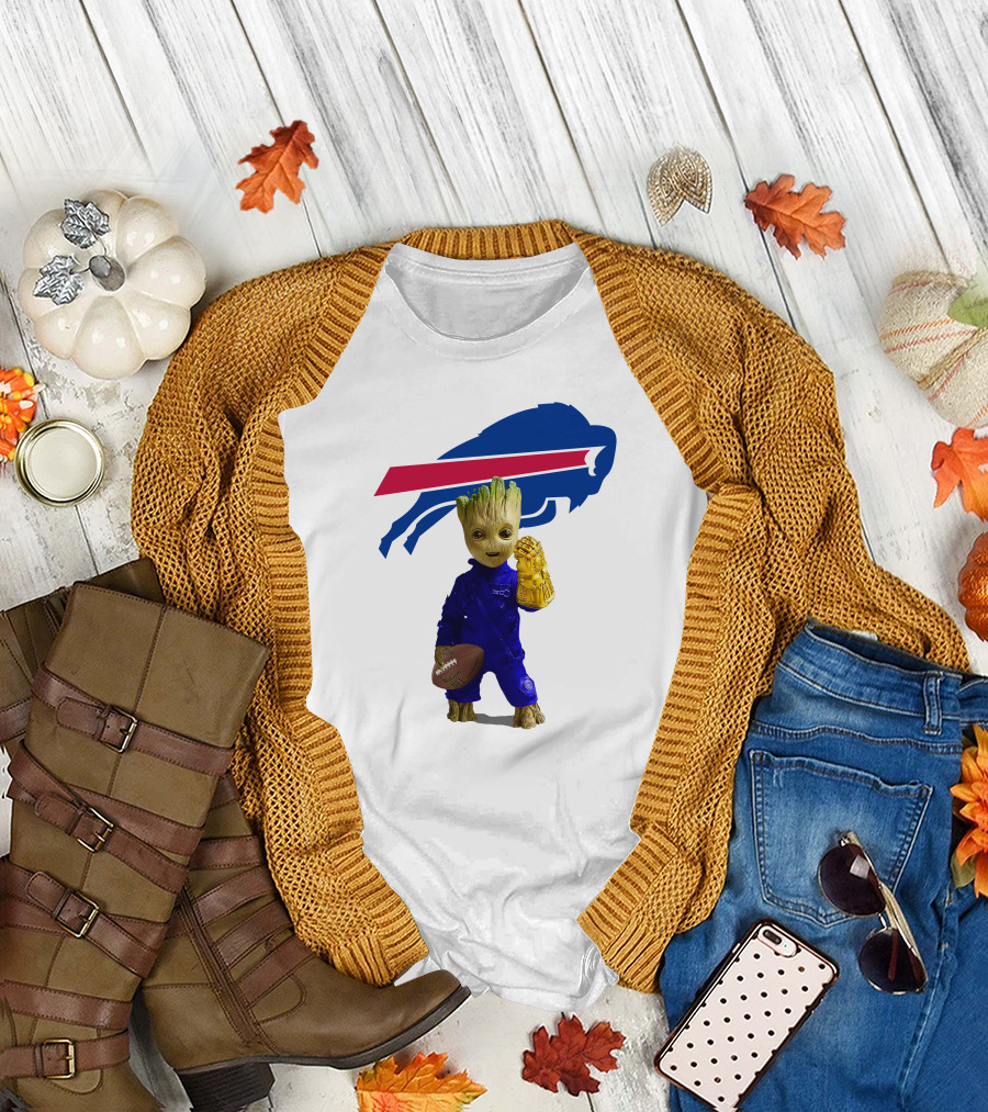 Buffalo Bills Groot Football Infinity Gauntlet T-Shirt