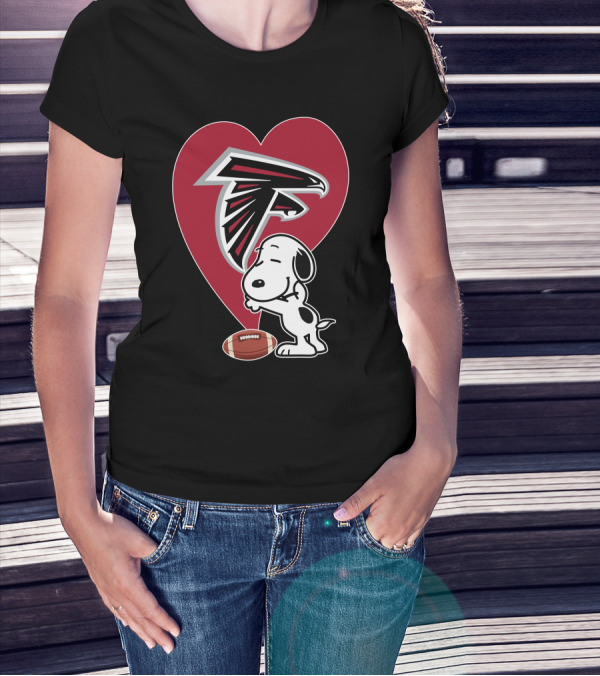 Atlanta Falcons Snoopy Heart Football Hug T-Shirt