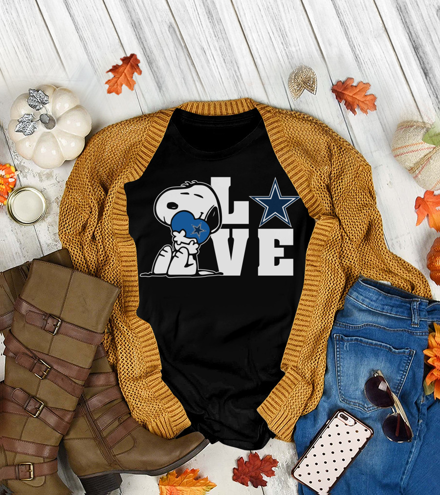 Snoopy Dallas Cowboys Love Star T-Shirt