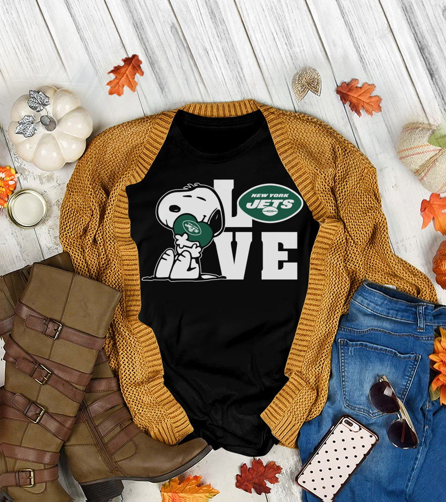 Snoopy Love New York Jets Football T-Shirt