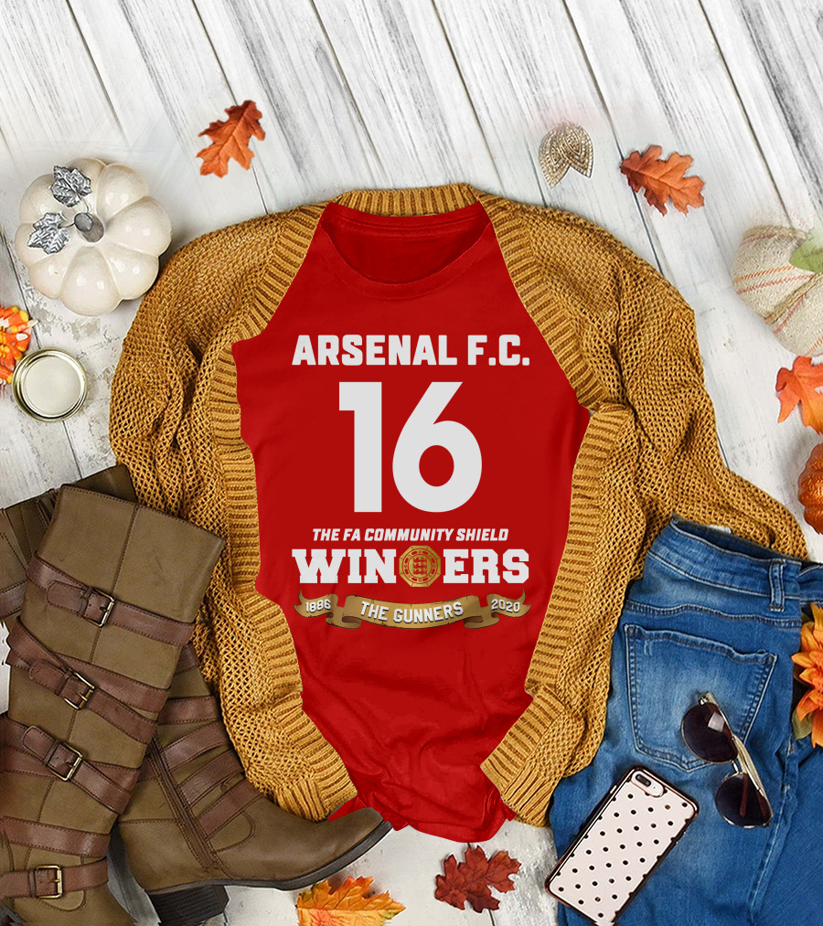 Arsenal F.C. 16 FA Community Shield Winners The Gunners 1886-2020 T-Shirt
