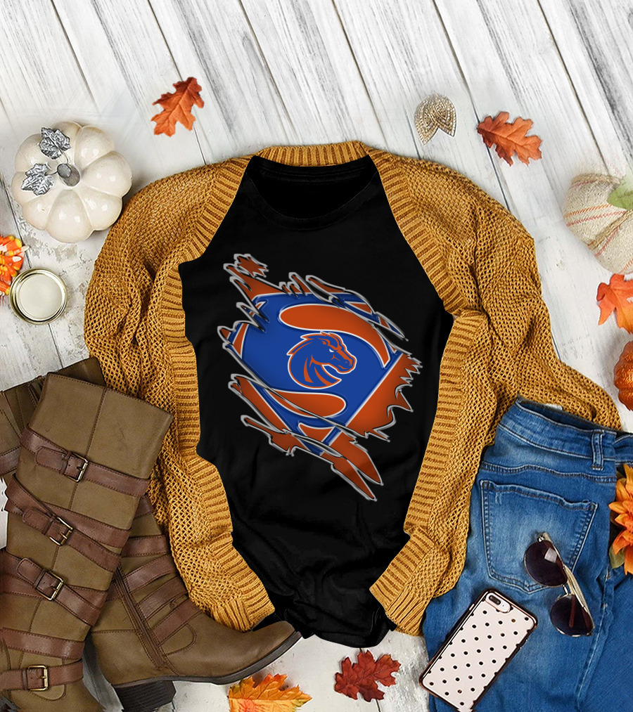 Boise State Broncos Superman Logo Emblem T-Shirt