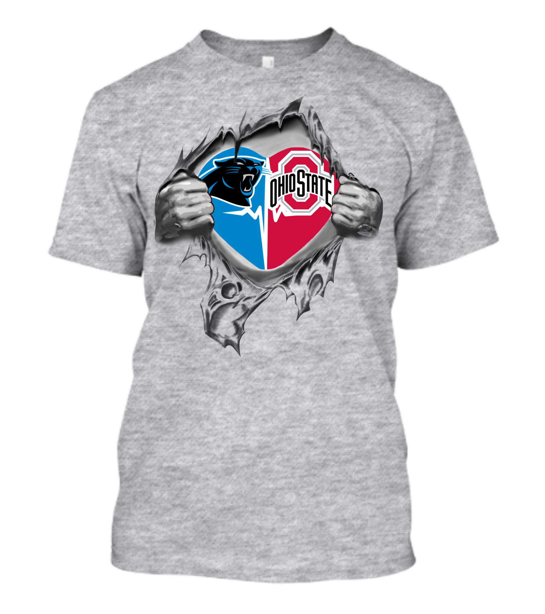 Carolina Panthers Ohio State Buckeyes Logo Mashup T-Shirt