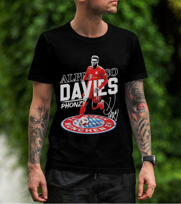 Alphonso Davies Phonzy FC Bayern Munchen Signature Soccer Jersey T-Shirt