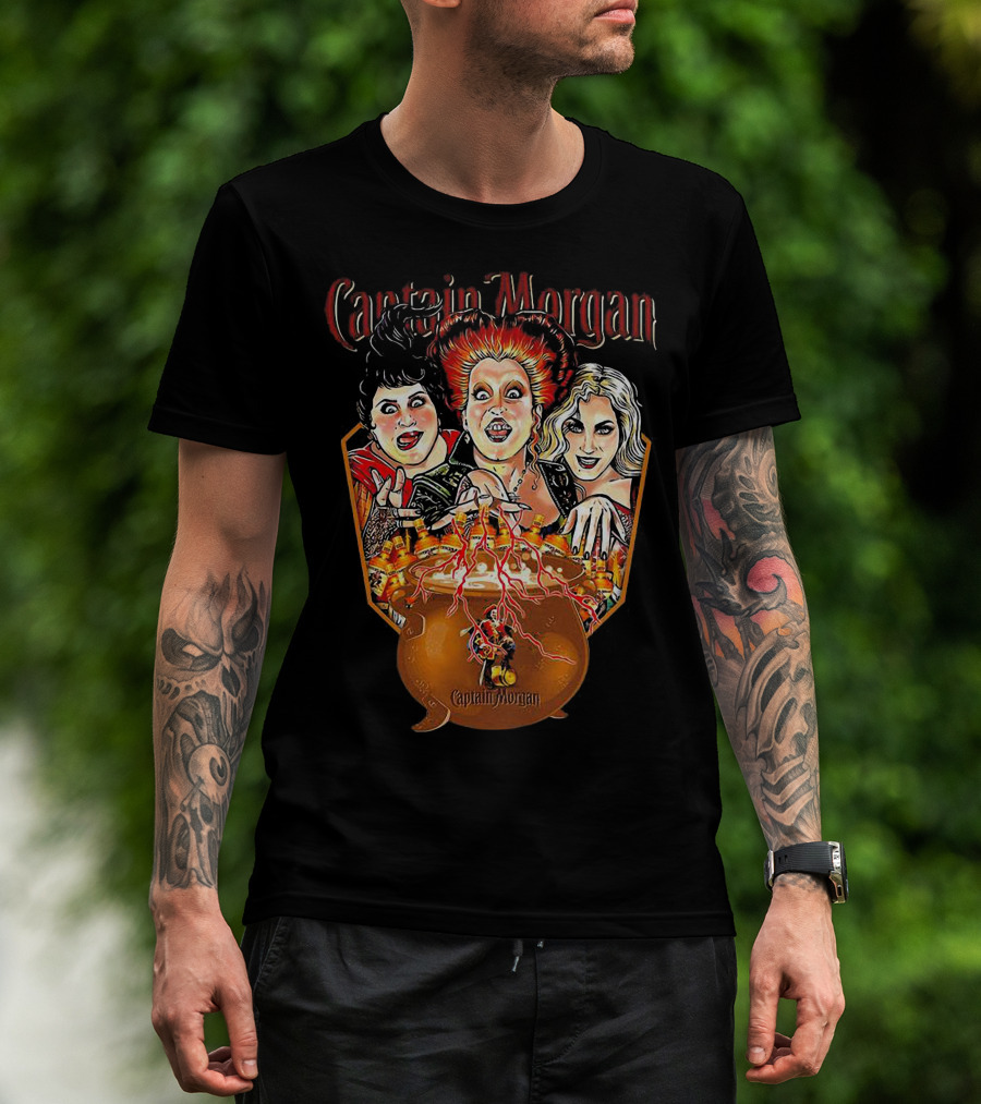 Captain Morgan Halloween Hocus Pocus Witches Cauldron T-Shirt