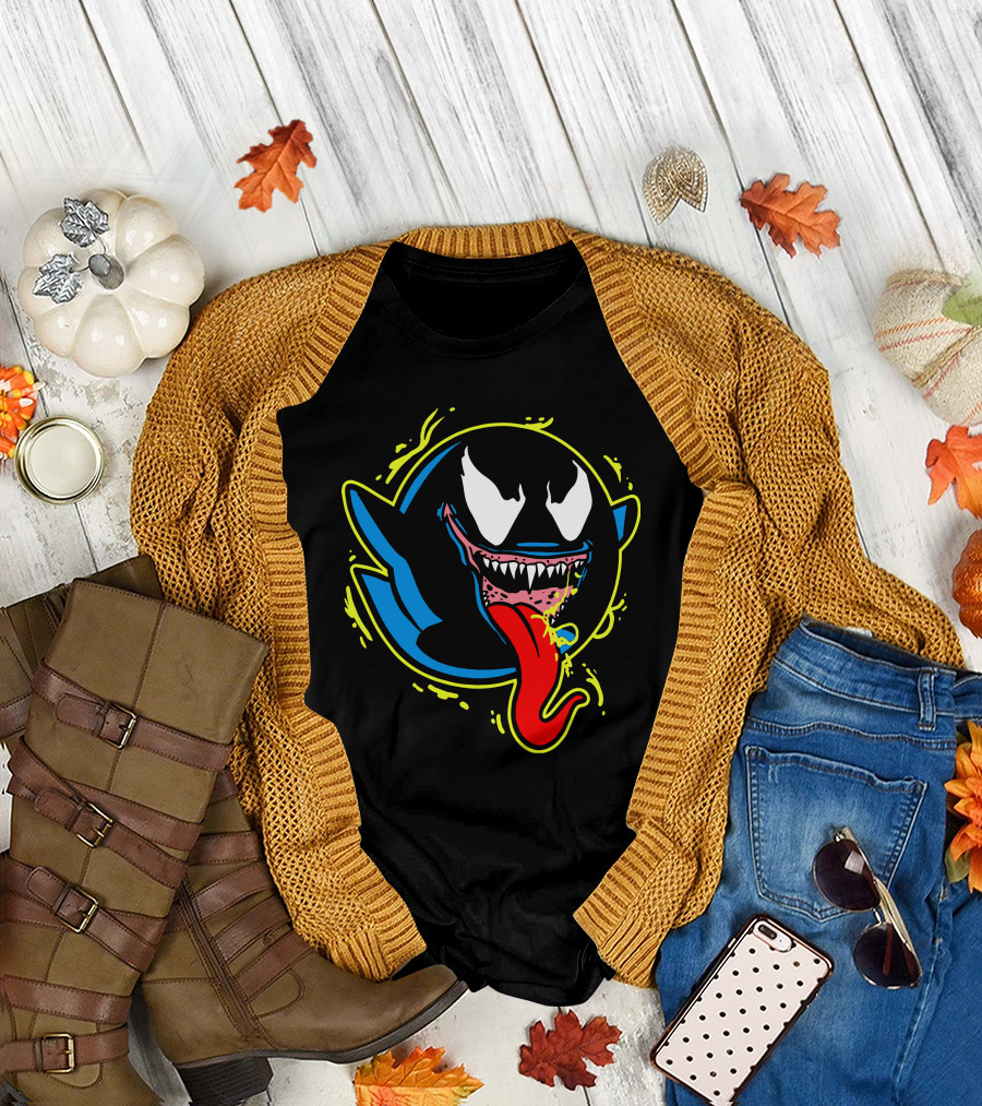 Ghost Boo Fusion Venom Face Halloween Mashup T-Shirt