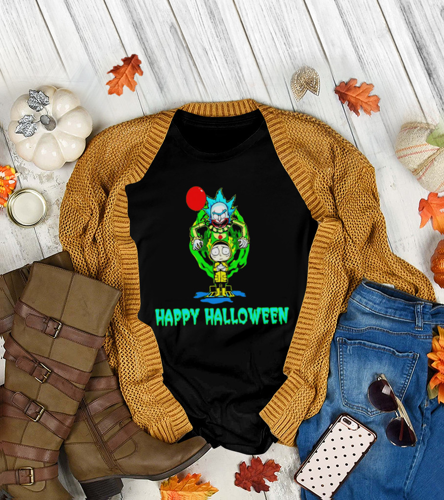 Happy Halloween Pennywise Rick And Morty T-Shirt