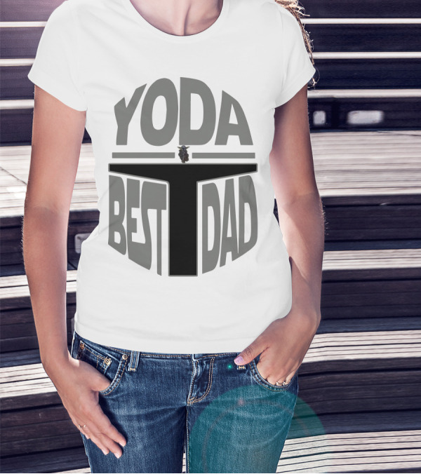 Yoda Best Dad The Mandalorian Helmet Baby Yoda T-Shirt