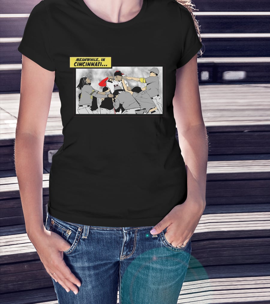 Meanwhile In Cincinnati Baseball Brawl Scene T-Shirt