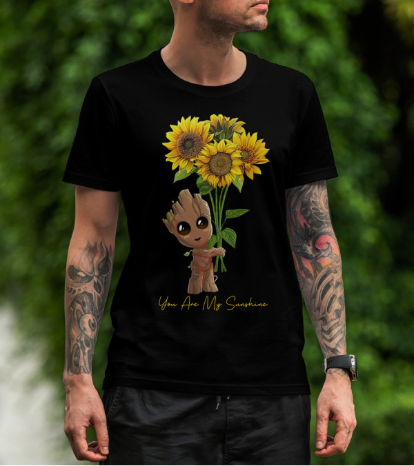 Baby Groot Holding Sunflowers You Are My Sunshine T-Shirt