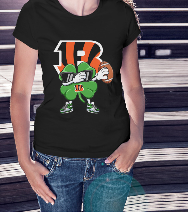 Cincinnati Bengals Football Clover With Sunglasses And Ball T-Shirt