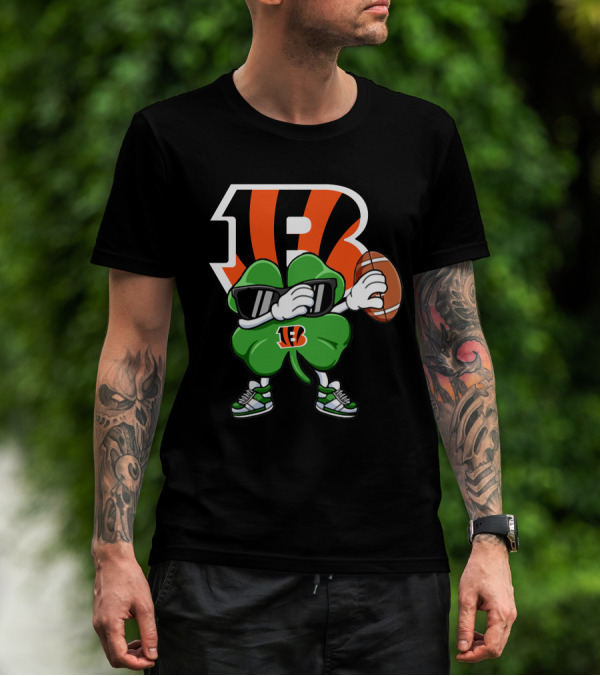 Cincinnati Bengals Football Clover With Sunglasses And Ball T-Shirt