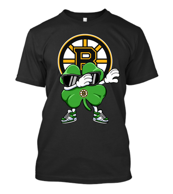 Boston Bruins Clover Dab Hockey Luck T-Shirt