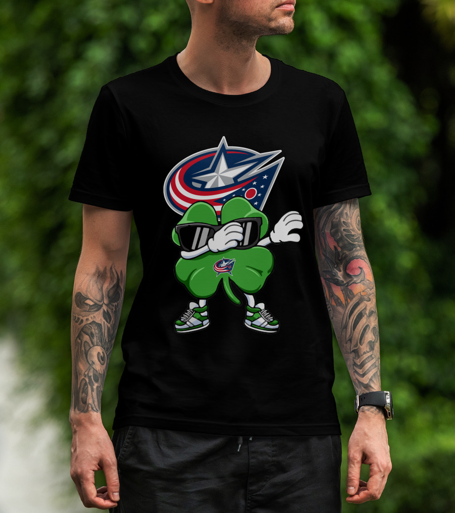 Columbus Blue Jackets Shamrock Dab T-Shirt