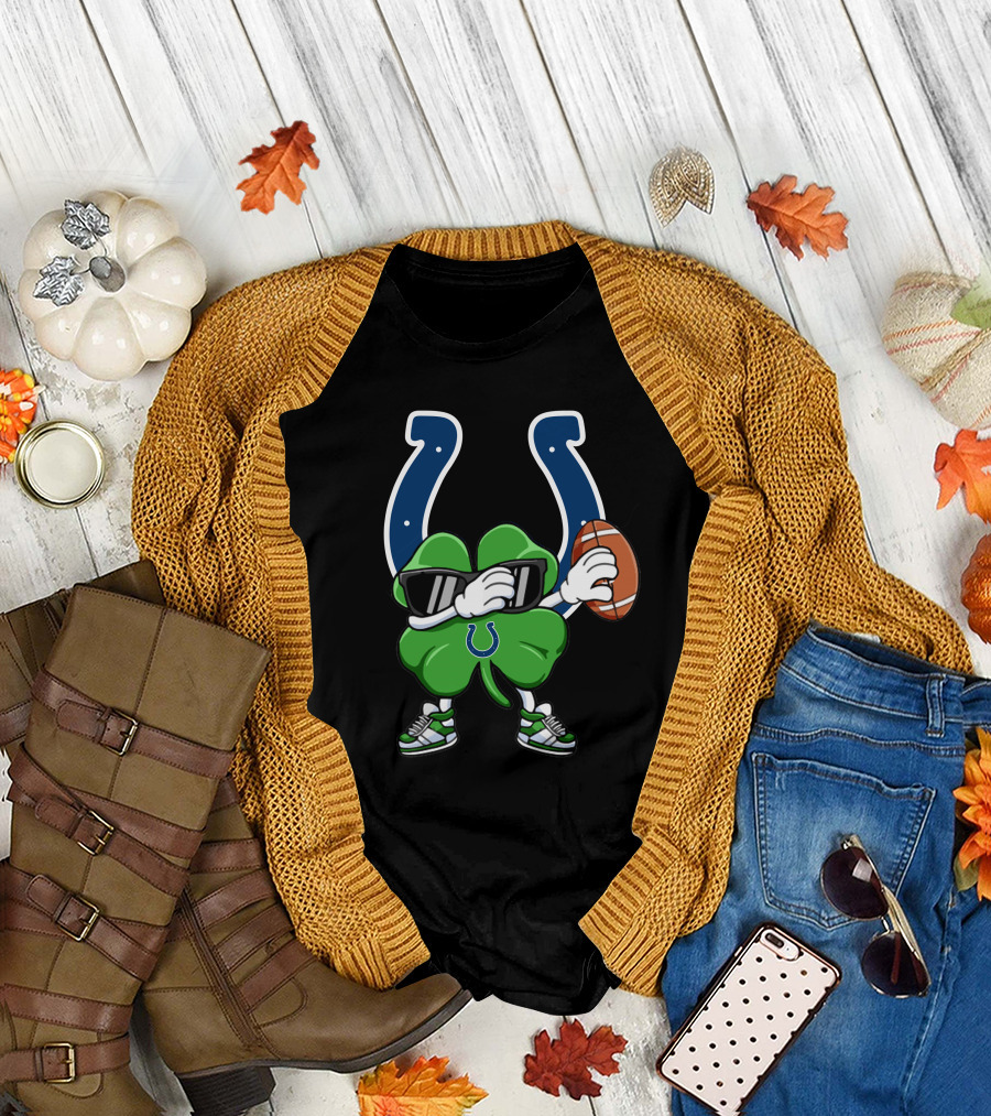 Indianapolis Colts Shamrock Football Mascot T-Shirt