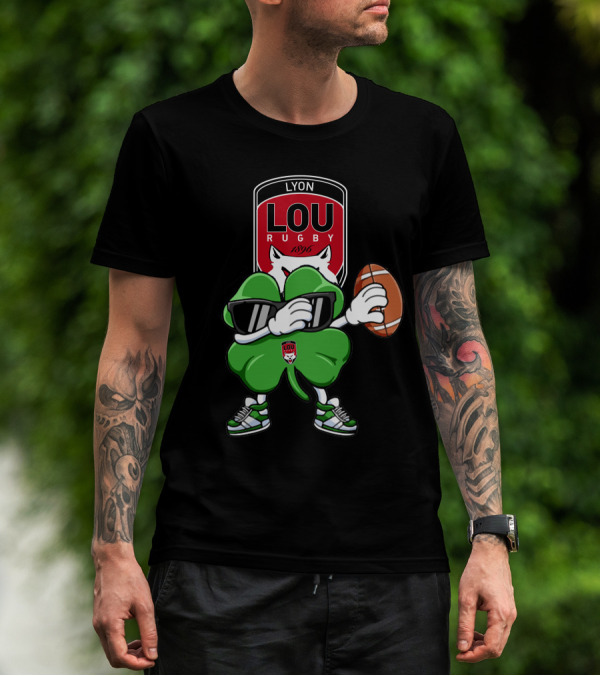 LOU Rugby Lyon 1896 Shamrock Mascot With Rugby Ball T-Shirt