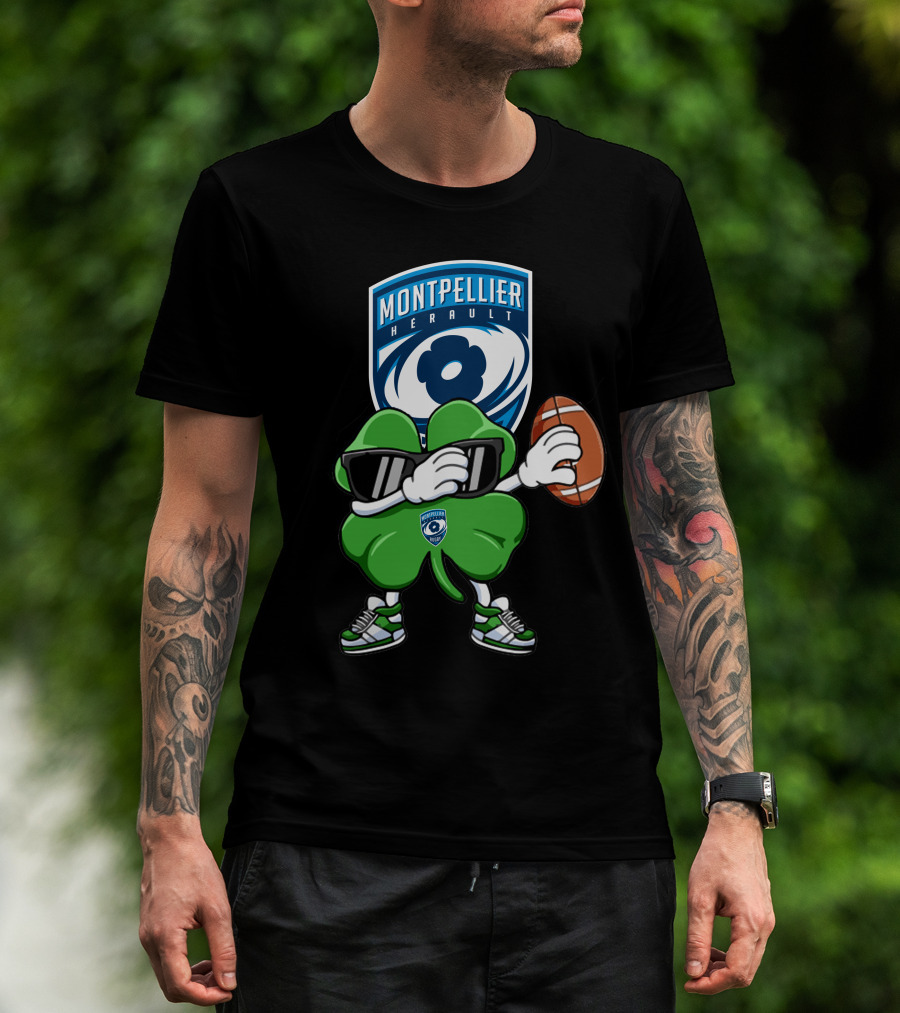 Montpellier Hérault Rugby Cool Clover Football Character T-Shirt