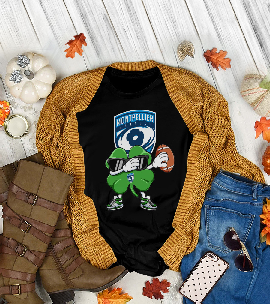 Montpellier Hérault Rugby Cool Clover Football Character T-Shirt