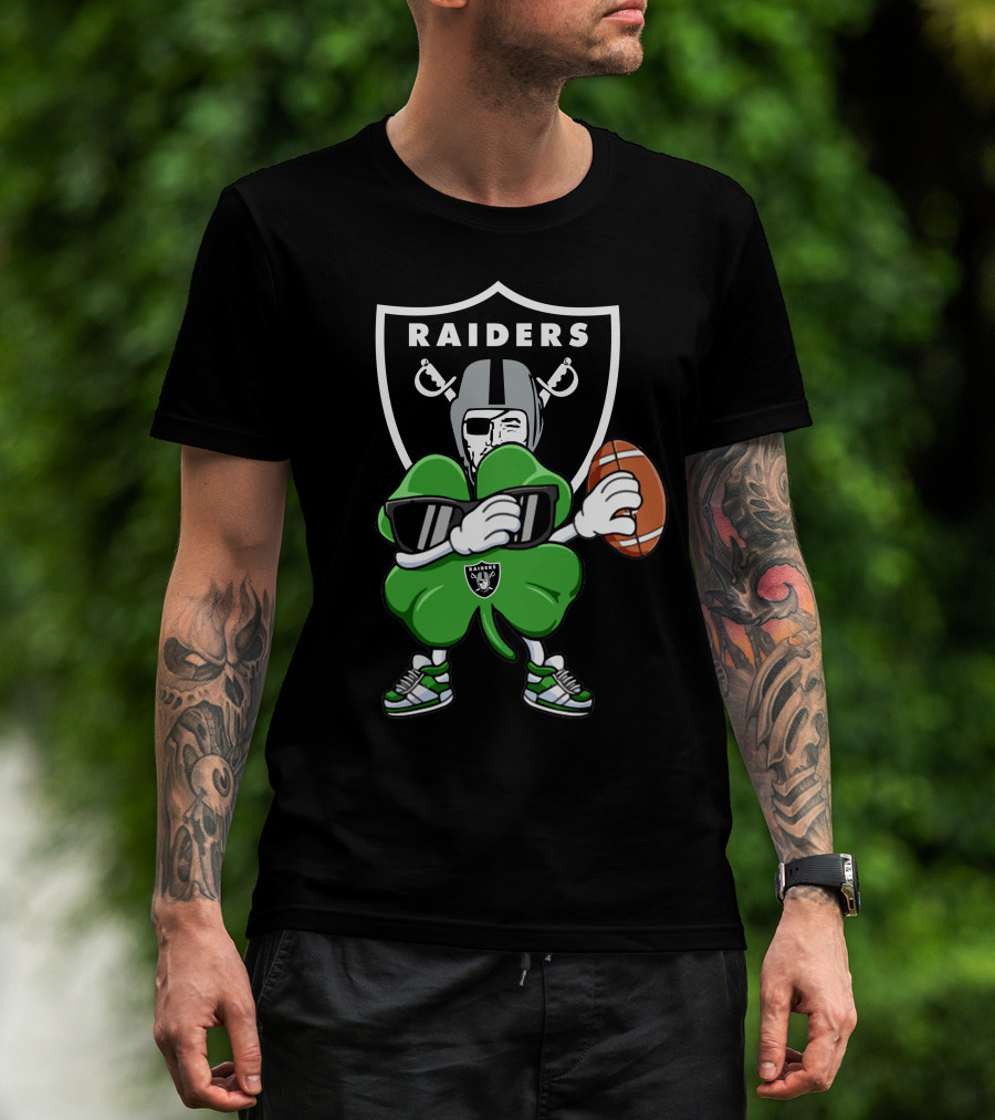 Oakland Raiders Shamrock Football Player T-Shirt